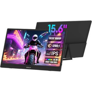 ZEUSLAP 15,6" FHD 1920x1080P IPS-paneel USB-C HDMI-bron draagbare monitor voor telefoon, laptop, pc, Nintendo Switch tweede weergave