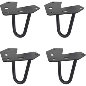 Massief stalen hairpin zwart hairpin ø 1,0 cm en hoogte 10 cm  - 4 stuks
