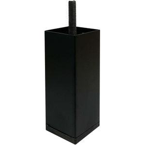 Zwarte vierkanten meubelpoot 10 cm (M8)