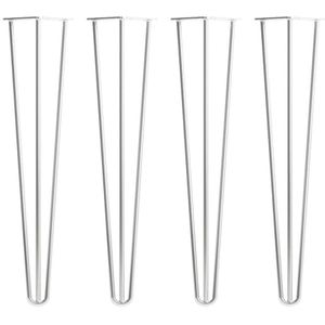 Chromen massieve 3-punt hairpin tafelpoot 75 cm (set van 4 stuks)