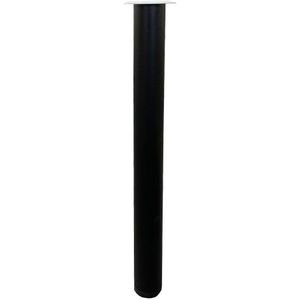 Zwarte ronde verstelbare tafelpoot 72 cm (set 4 stuks)