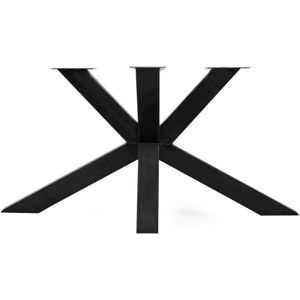 Zwarte stalen matrix tafelpoot hoogte 73 cm en breedte 150 cm (koker 10 x 10)