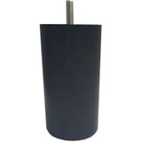 Zwarte plastic ronde meubelpoot 12 cm (M8)
