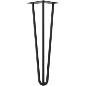 Zwarte massieve 3-punt hairpin tafelpoot 45 cm