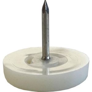 Meubelglijder kunststof wit diameter 3 cm (zakje 20 stuks)