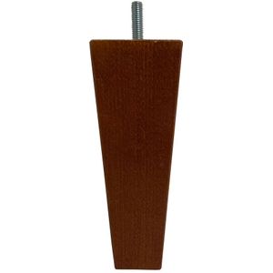 Tapse bruine houten meubelpoot 16 cm (M8)