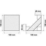 RVS vierkanten meubelpoot hoogte 10,5 cm