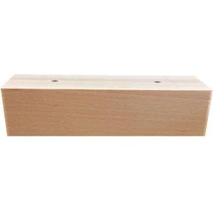 Rechthoekige blanke houten meubelpoot hoogte 6 cm