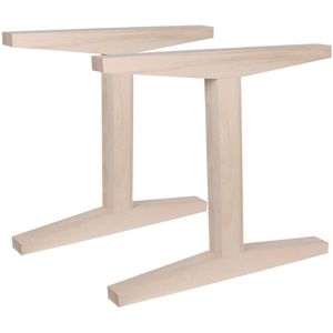 Set beuken houten I-vormige tafelpoten 72 cm