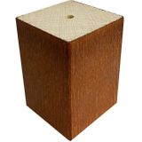 Bruine vierkanten houten meubelpoot 7 cm