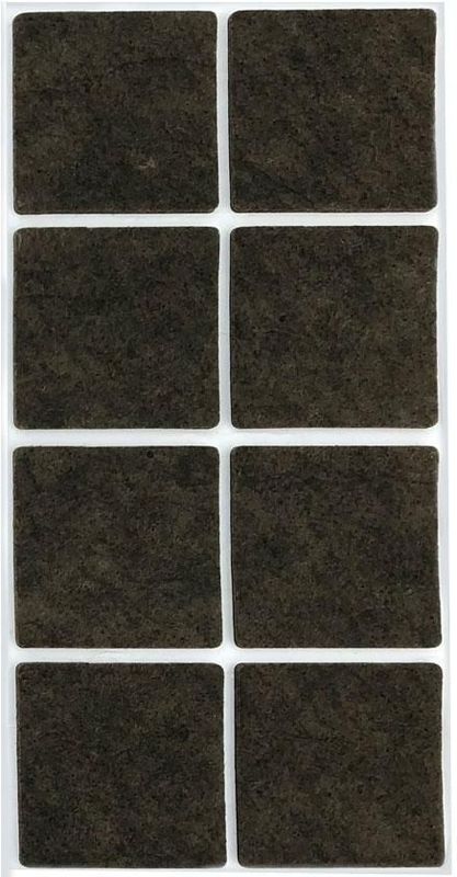 Bruine viltschijf vierkant 5 cm (8 stuks)