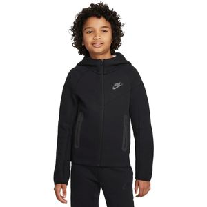 Nike tech fleece full-zip hoodie junior in de kleur zwart.