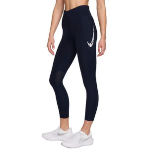 Nike swoosh fast 7/8-legging in de kleur marine.