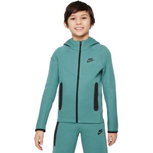 Nike tech fleece full zip hoodie junior in de kleur groen.