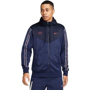 Nike sportswear repeat full-zip hoodie in de kleur marine.