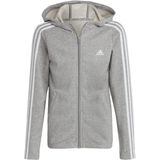 Adidas essentials 3-stripes full-zip hoodie in de kleur grijs.