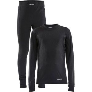 Craft core dry baselayer set junior in de kleur zwart.