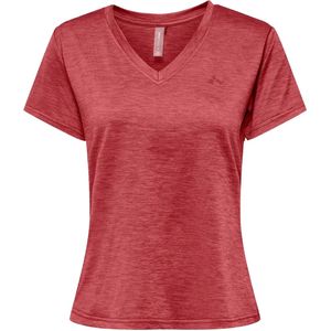 Only play core life v-neck t-shirt in de kleur rood.