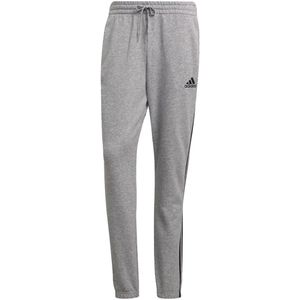 Adidas essentials french terry tapered 3-stripes broek in de kleur grijs/zwart.