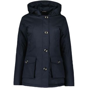 Airforce 4 pocket parka herringbone winterjas in de kleur marine.