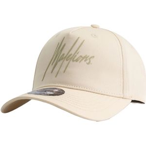 Malelions striped signature logo pet in de kleur ecru.