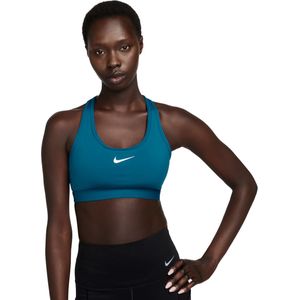 Nike swoosh medium support sport bh in de kleur blauw.