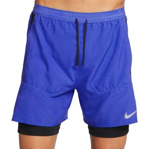 Nike stride dri-fit hybrid short in de kleur blauw.