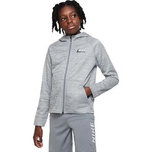 Nike therma-fit full-zip hoodie in de kleur grijs.