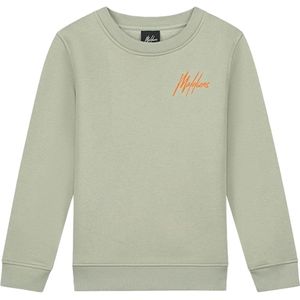 Malelions striped signature sweater in de kleur groen.