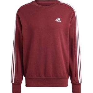 Adidas essentials french terry 3-stripes sweatshirt in de kleur bordeaux.
