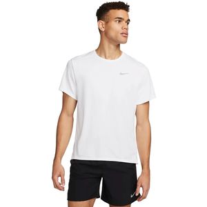 Nike dri-fit uv miler hardloopshirt in de kleur wit.
