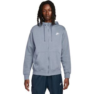 Nike sportswear club fleece full-zip hoodie in de kleur grijs.