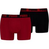 Puma everyday basic boxer 2-pack in de kleur rood.