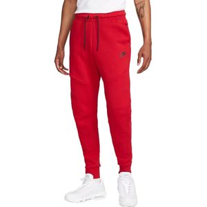 Nike tech fleece joggingbroek in de kleur rood.