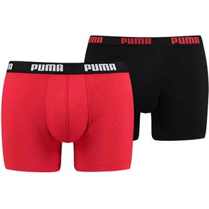 Puma basic boxer 2-pack in de kleur rood/zwart.