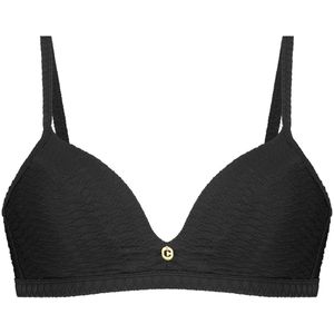 Ten cate triangle bikinitop in de kleur zwart.