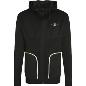 Siksilk legacy fade zip through hoodie in de kleur zwart.