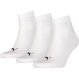 Puma quarter plain 3-pack sokken in de kleur wit.