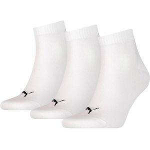 Puma quarter plain 3-pack sokken in de kleur wit.