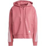 Adidas future icons 3-stripes full-zip hoodie in de kleur roze.