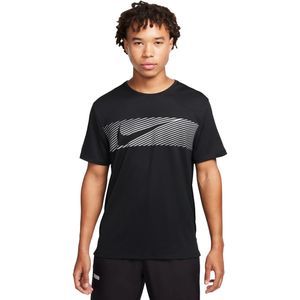 Nike miler flash mens dri-fit in de kleur zwart.