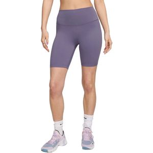 Nike one dri-fit high-waist bikershort in de kleur paars.