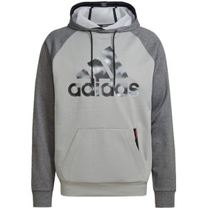 Adidas aeroready game and go camo logo hoodie in de kleur grijs.