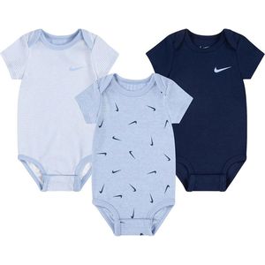 Nike - Rompers - Kobalt Bliss Heather - 3-pack - Rompertjes