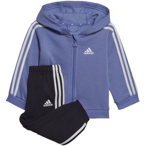 Adidas essentials joggingpak met rits en capuchon in de kleur blauw.