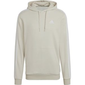 Adidas essentials fleece 3-stripes hoodie in de kleur ecru.
