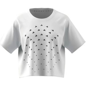 Adidas bluv print performance loose fit t-shirt in de kleur wit.