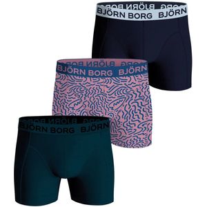 Bjorn borg cotton stretch boxer 3 pack in de kleur diverse kleuren.