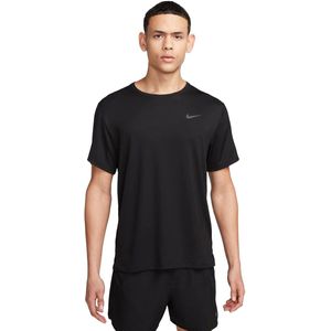 Nike dri-fit uv miler hardloopshirt in de kleur zwart.