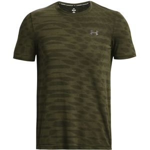 Under armour seamless ripple t-shirt in de kleur groen.